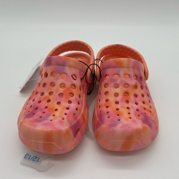 Joybees Active Clog Girls Pink Peach Orange Tie Dye Slides Sandals New - Picture 2 of 5